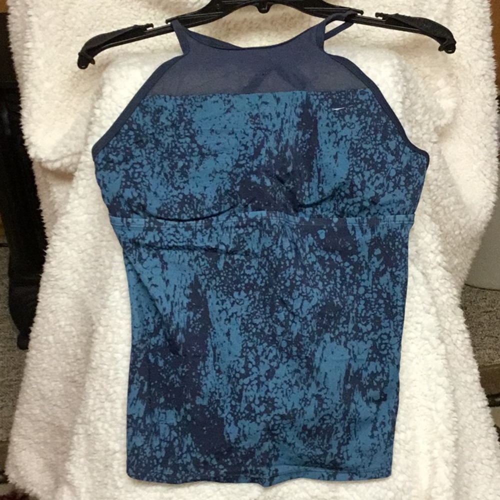 Nike swim / run tank, aqua and gray, size medium.